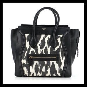 Celine mini luggage tote animal print